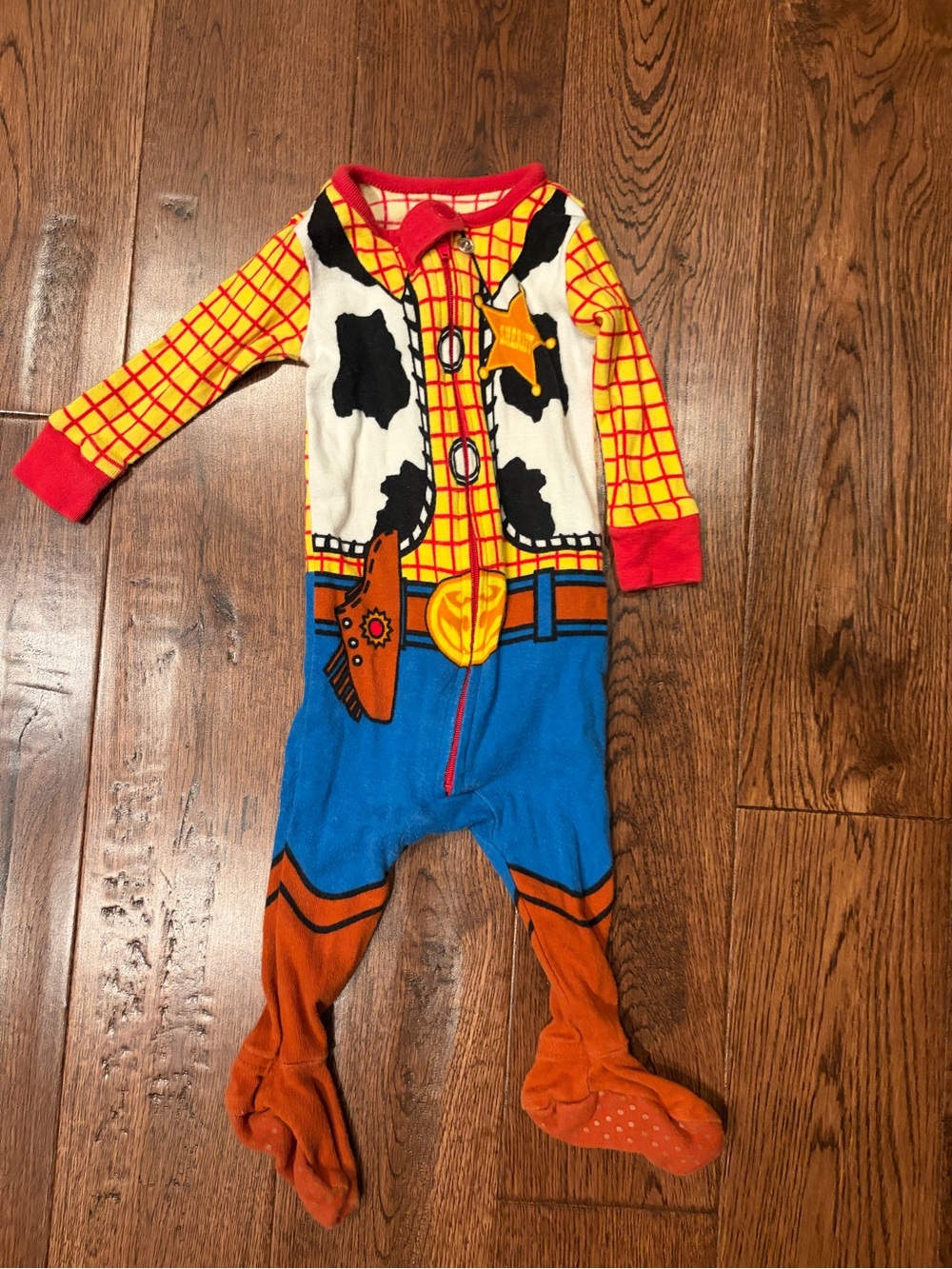 Disney Woody Cowboy One-Piece Costume Pajamas - Yellow/Red/Blue/Orange/Black